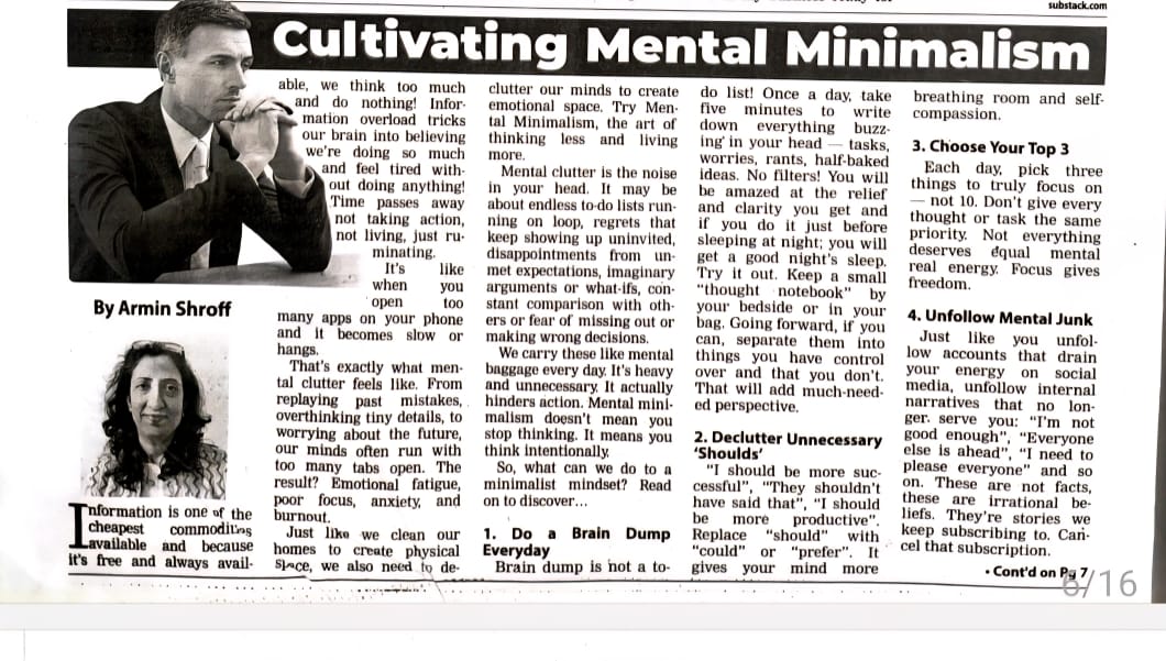 Cultivating Mental Minimalism